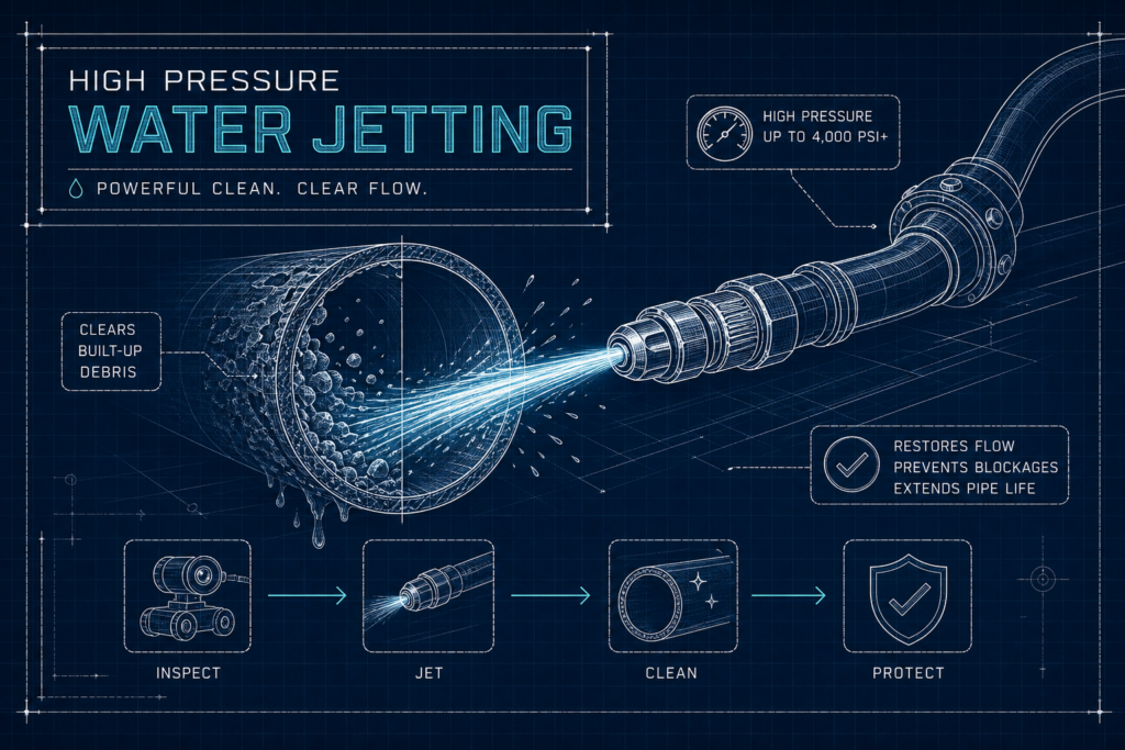 Drain line jetting in dubai
